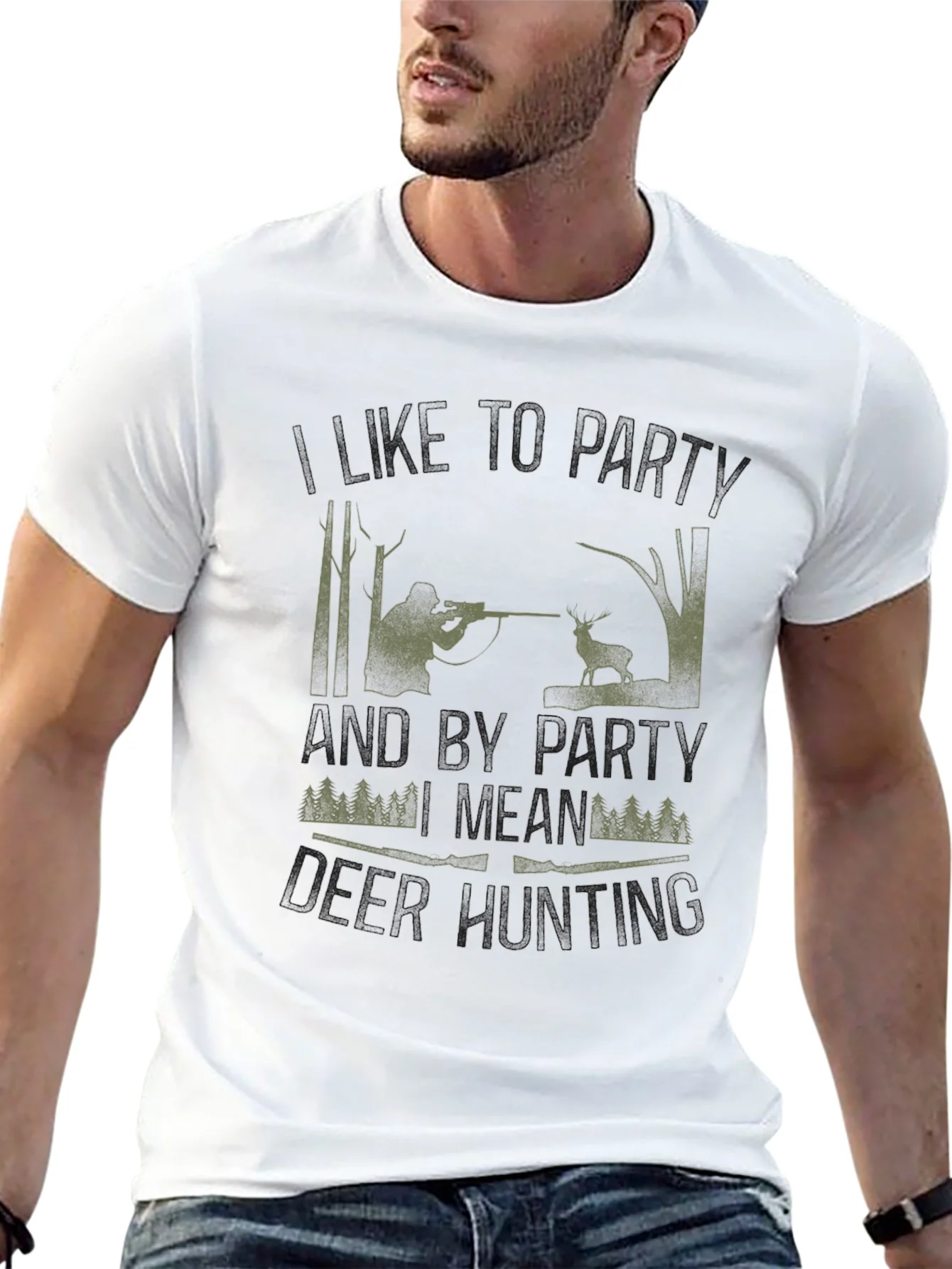 Hunting Party T-Shirt - Camo Hunter Design