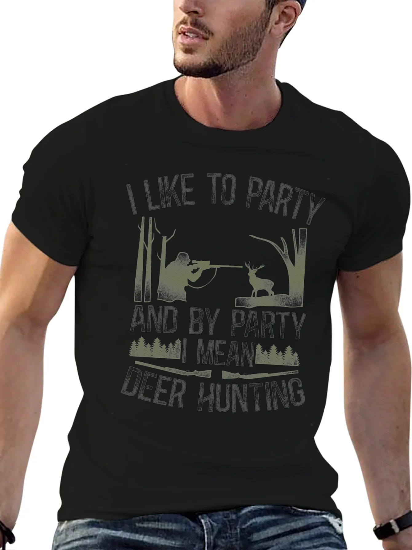Hunting Party T-Shirt - Camo Hunter Design