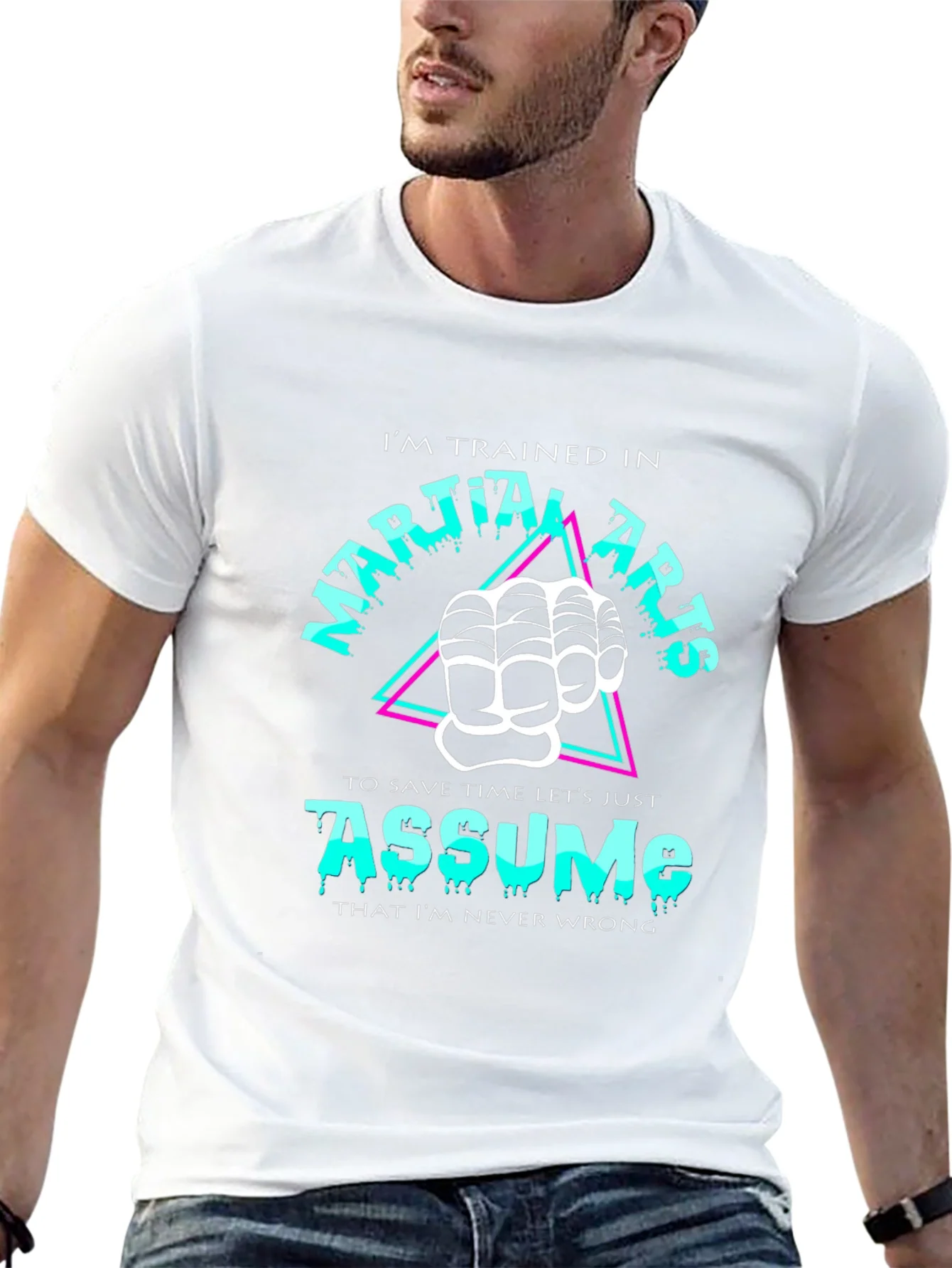 Martial Arts Assume Funny Black T-Shirt