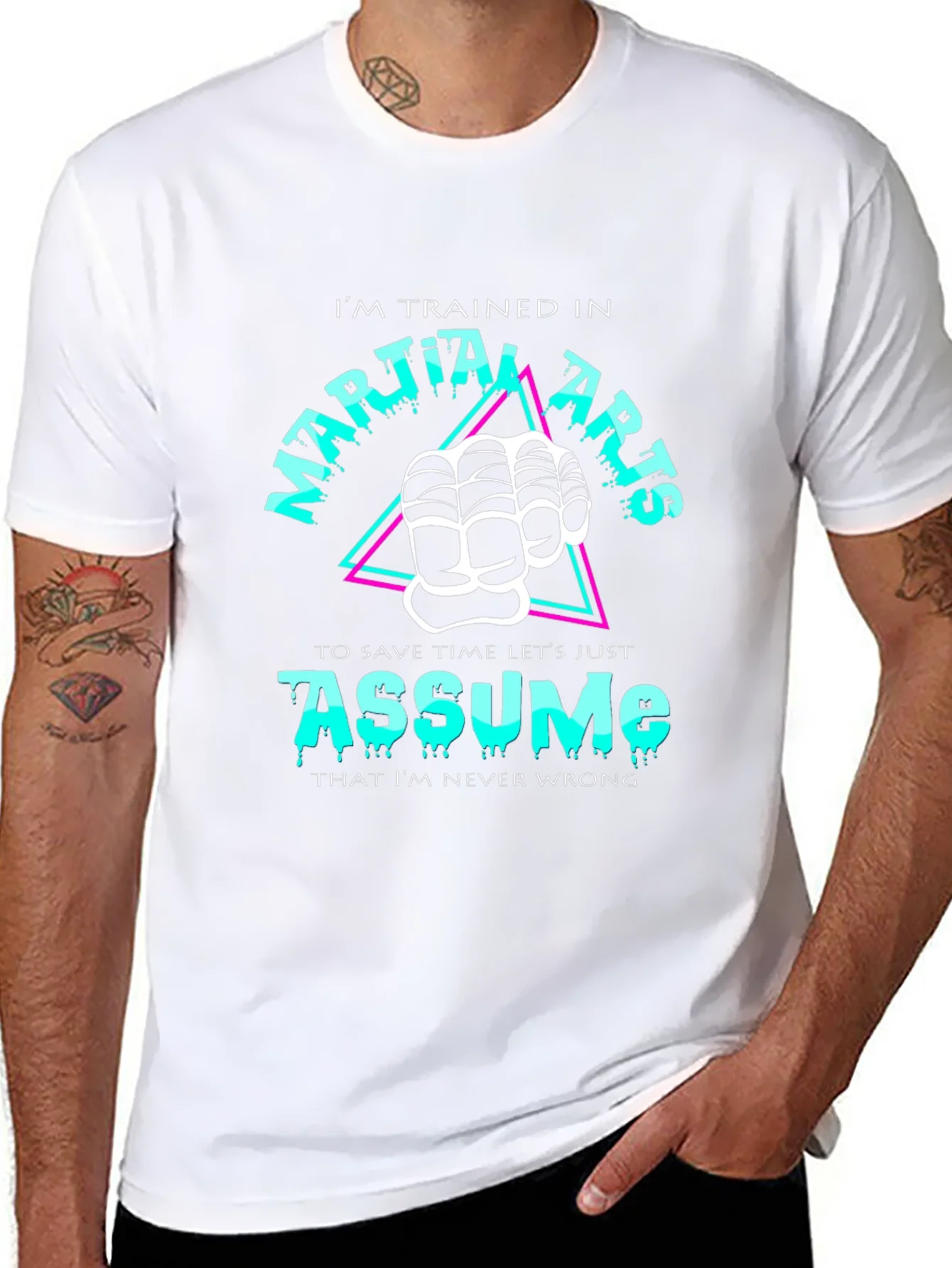 Martial Arts Assume Funny Black T-Shirt