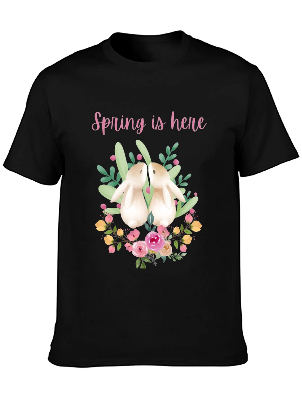Spring is Here Easter Bunny Graphic Tee