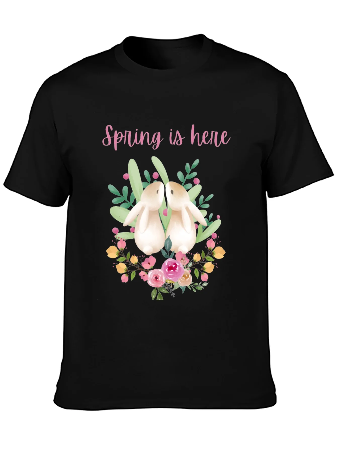 Spring is Here Easter Bunny Graphic Tee