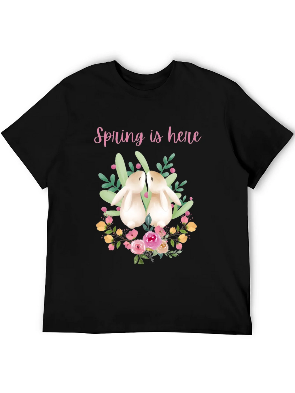 Spring is Here Easter Bunny Graphic Tee