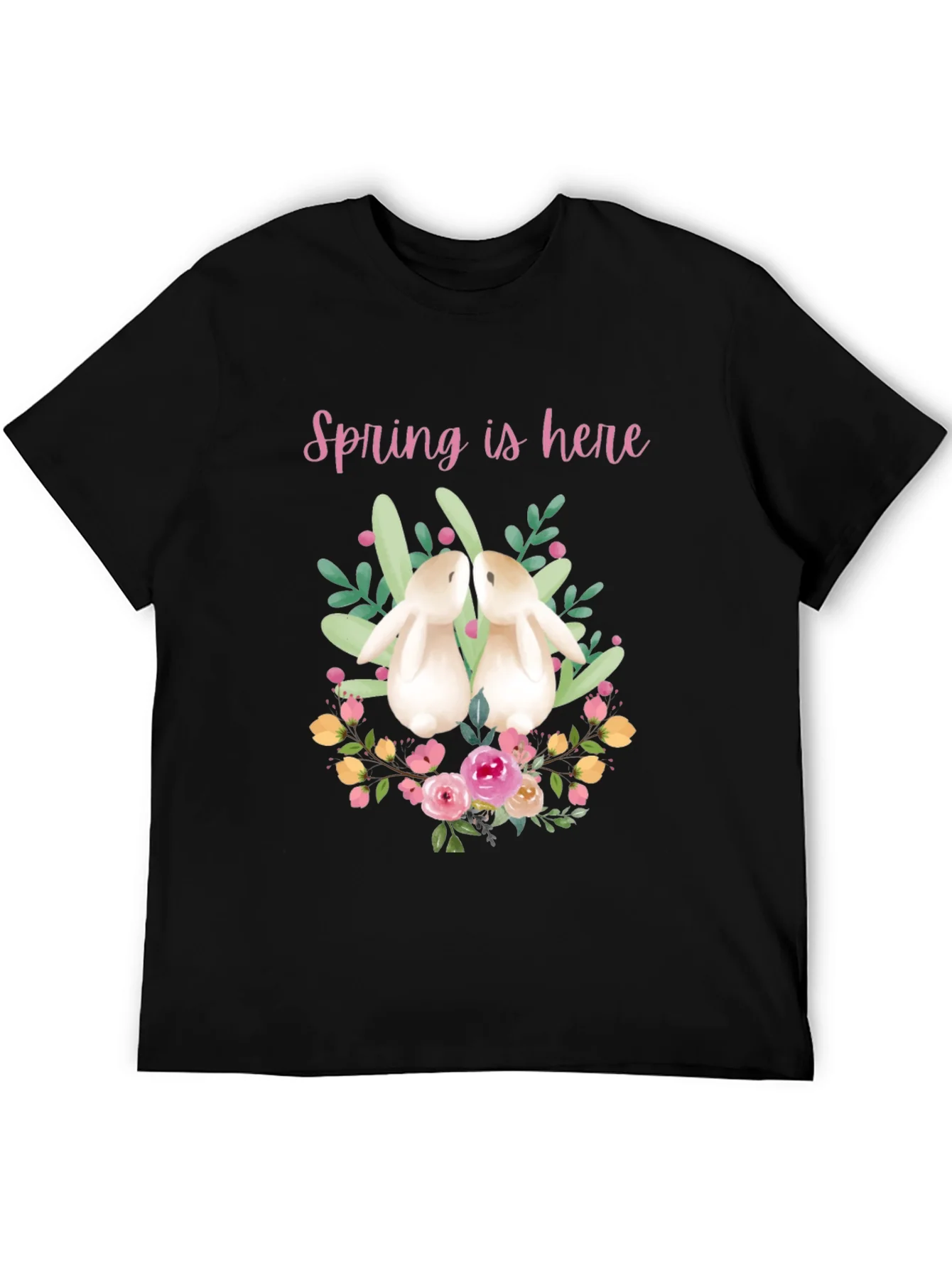 Spring is Here Easter Bunny Graphic Tee