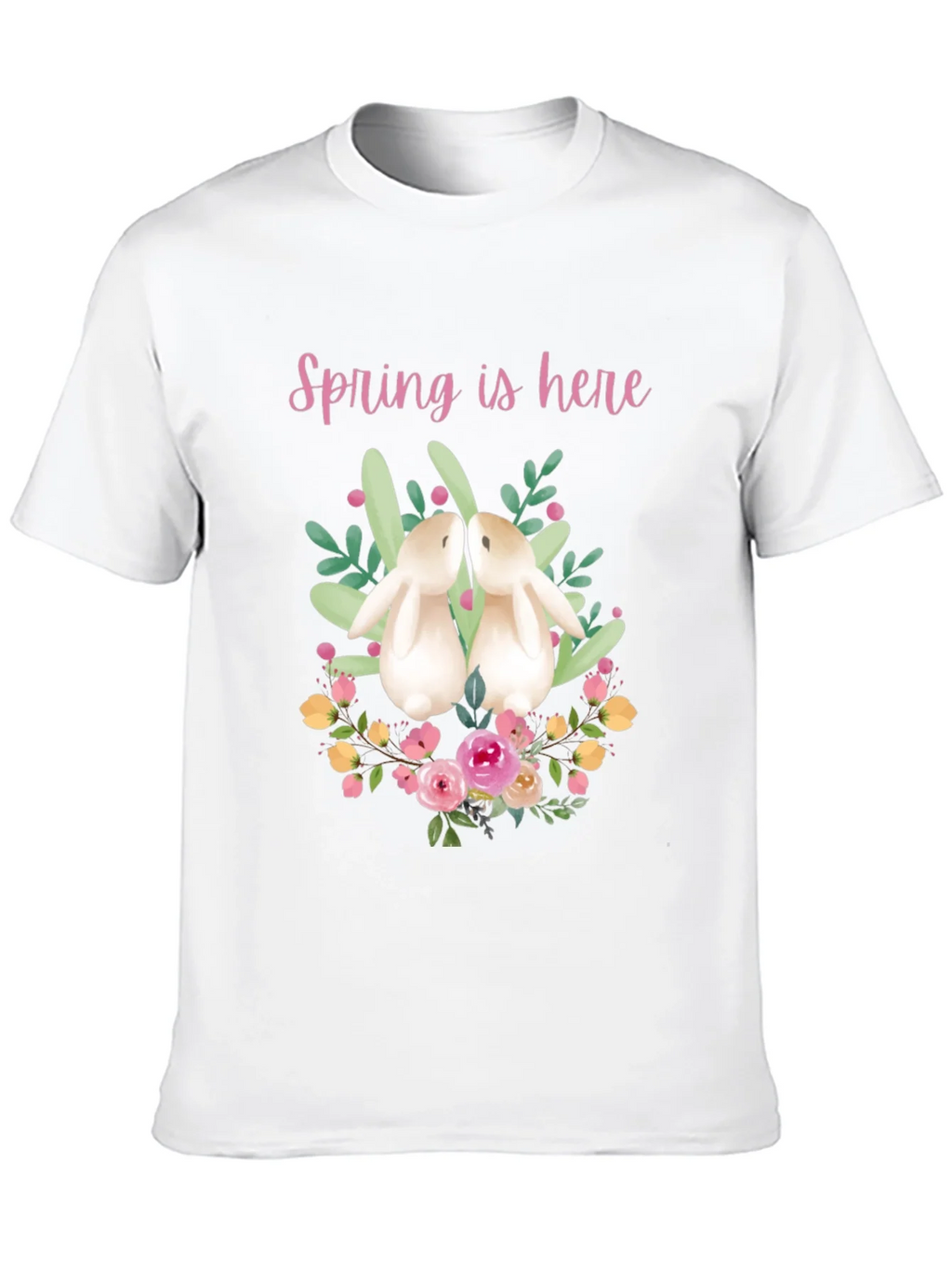 Spring is Here Easter Bunny Graphic Tee