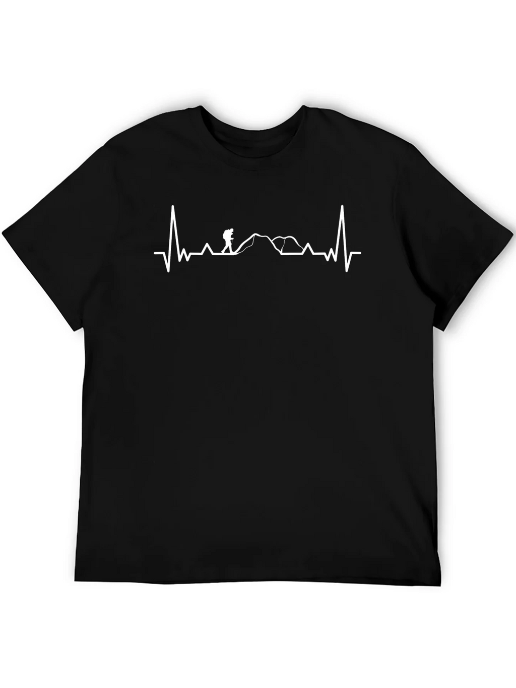 Hiking Heartbeat Graphic Tee - Black T-Shirt