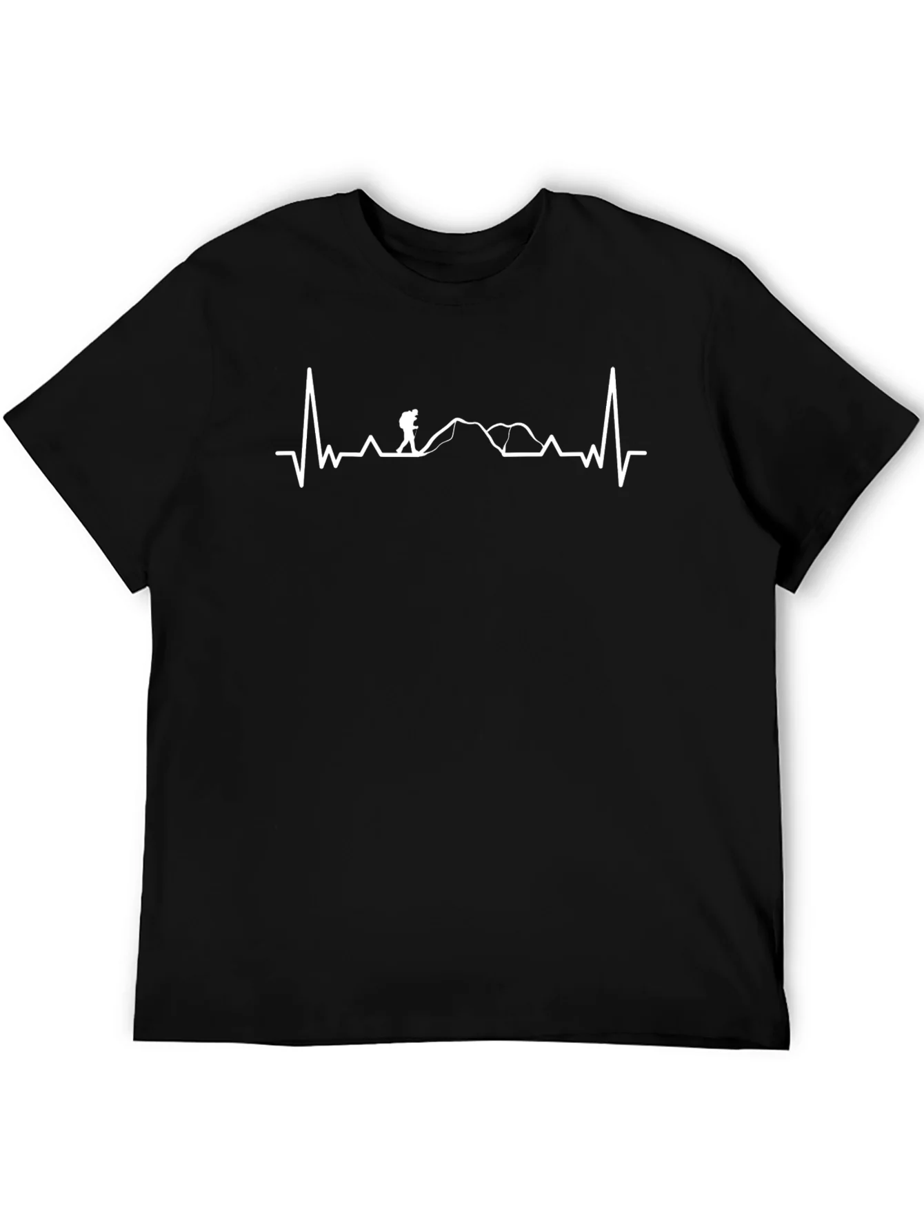 Hiking Heartbeat Graphic Tee - Black T-Shirt