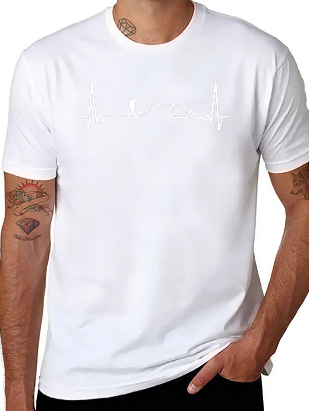 Hiking Heartbeat Graphic Tee - Black T-Shirt