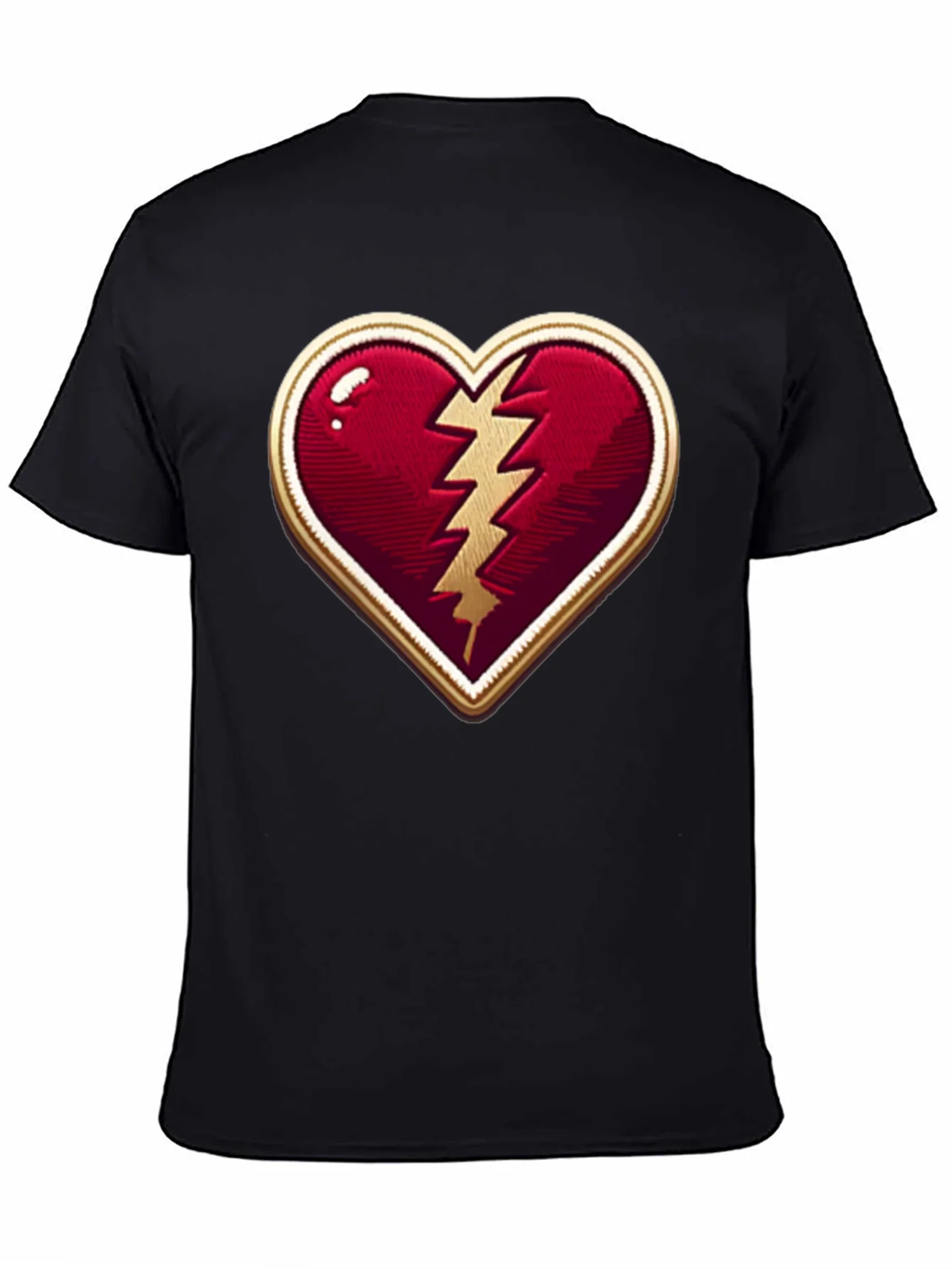 Broken Heart Lightning Bolt Graphic Tee - Stylish Comfort