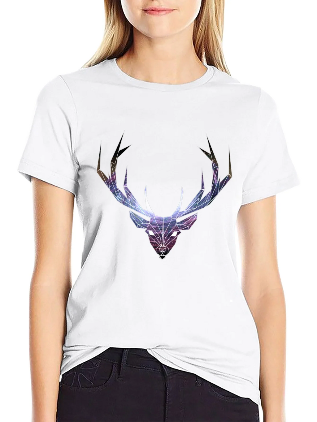 Geometric Deer Head Graphic T-Shirt