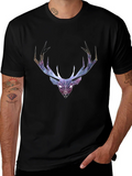 Geometric Deer Head Graphic T-Shirt