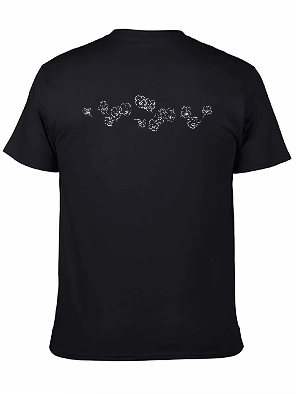Black Floral Print T-Shirt - Casual Wear