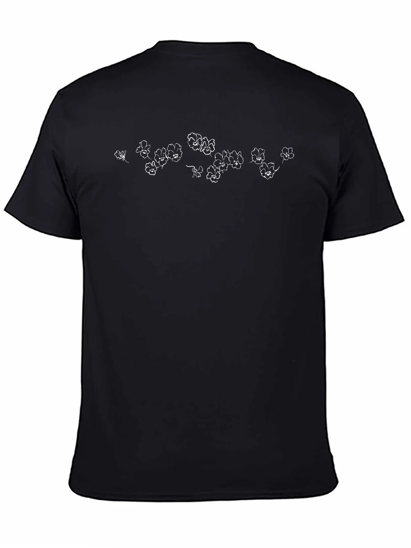 Black Floral Print T-Shirt - Casual Wear