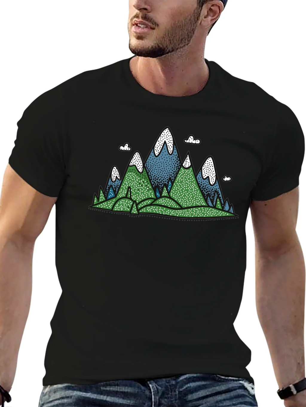 Mountain Graphic Black T-Shirt