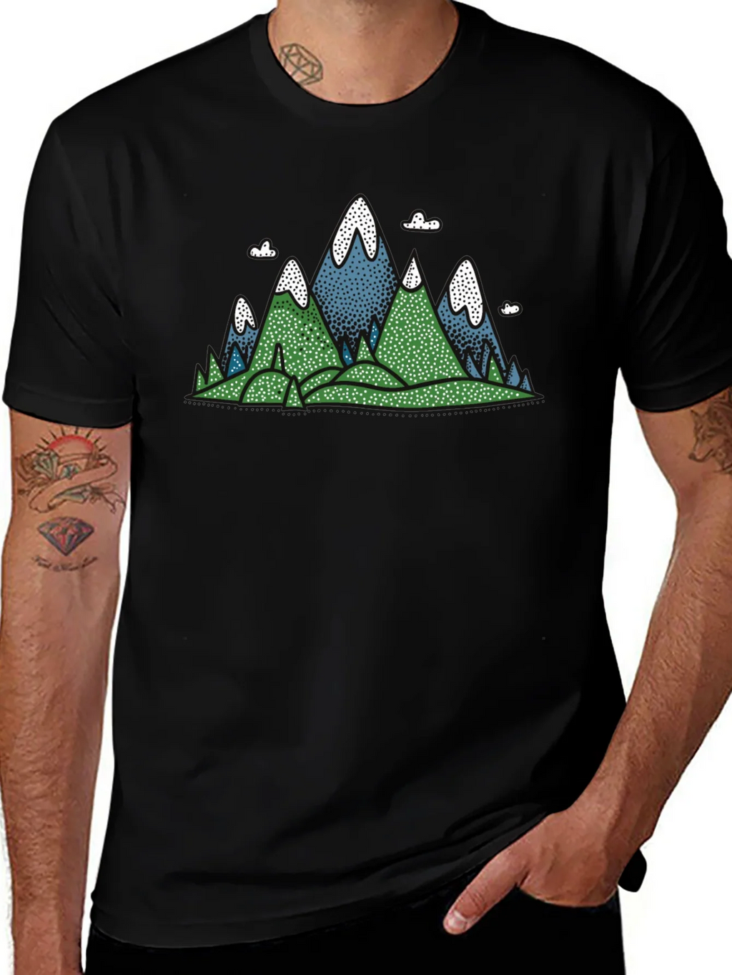 Mountain Graphic Black T-Shirt
