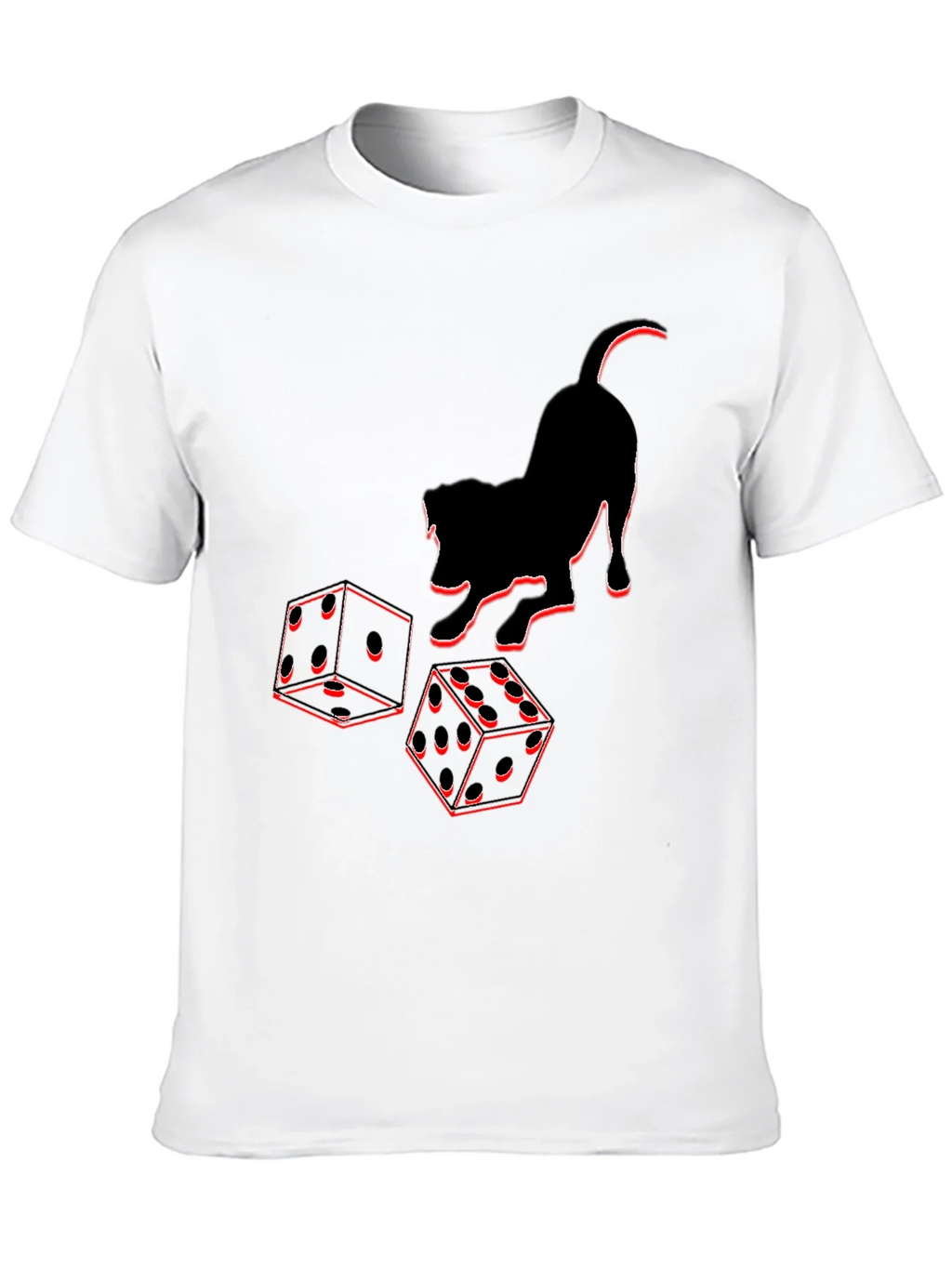 Dice & Cat Graphic Tee - Playful Style