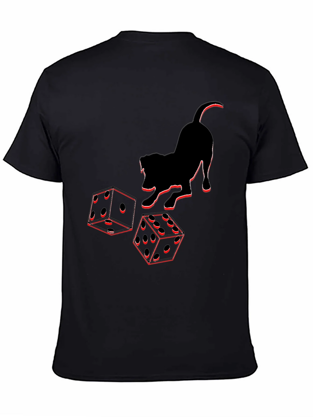 Dice & Cat Graphic Tee - Playful Style