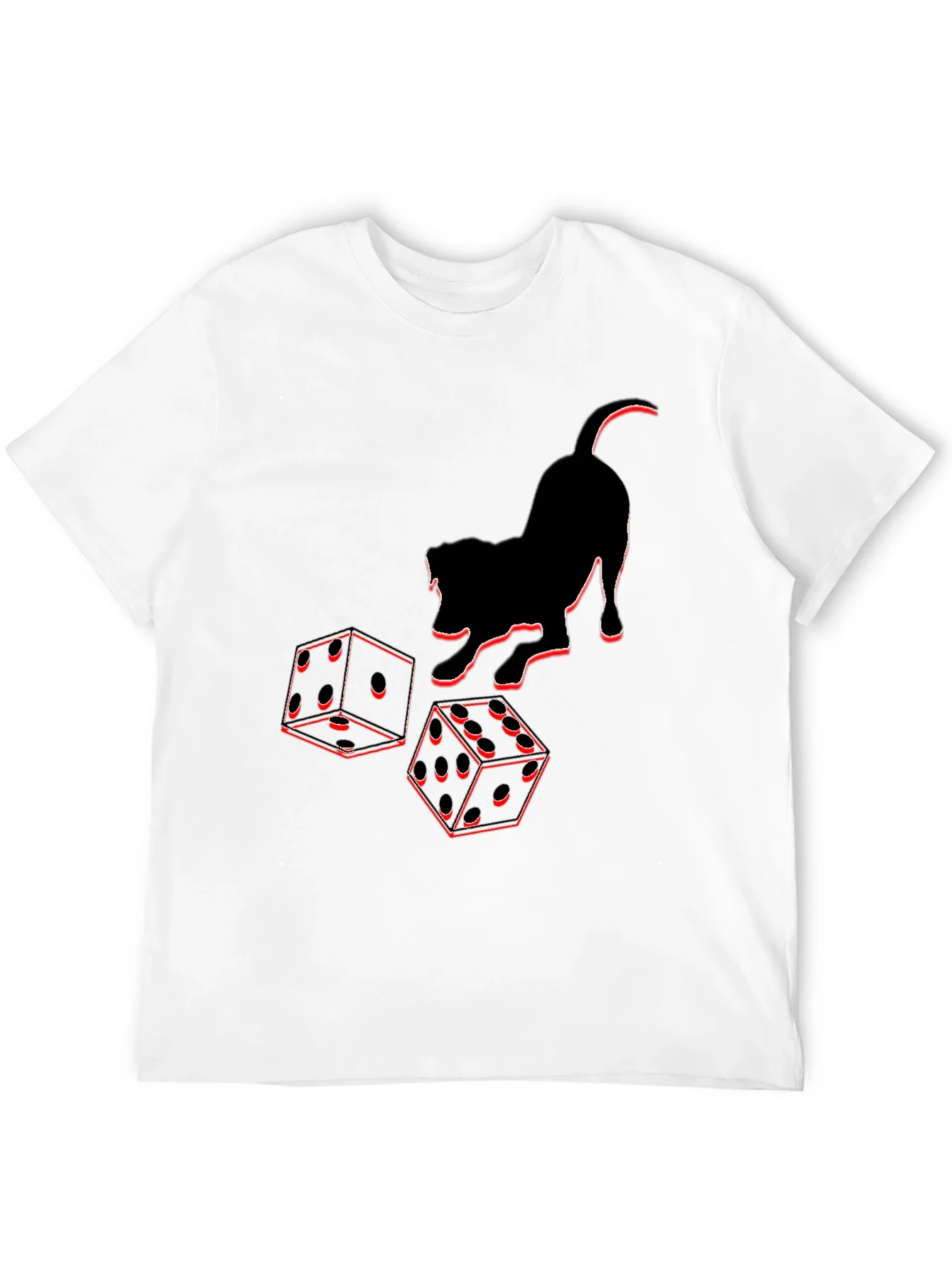 Dice & Cat Graphic Tee - Playful Style