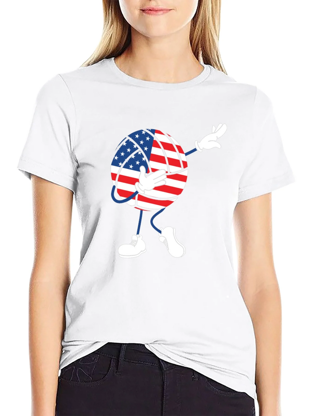 USA Flag Volleyball Dab T-Shirt