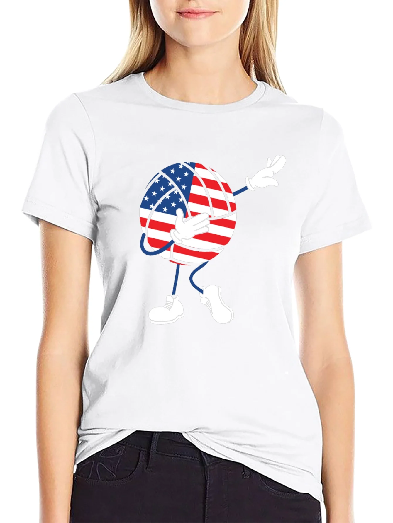 USA Flag Volleyball Dab T-Shirt