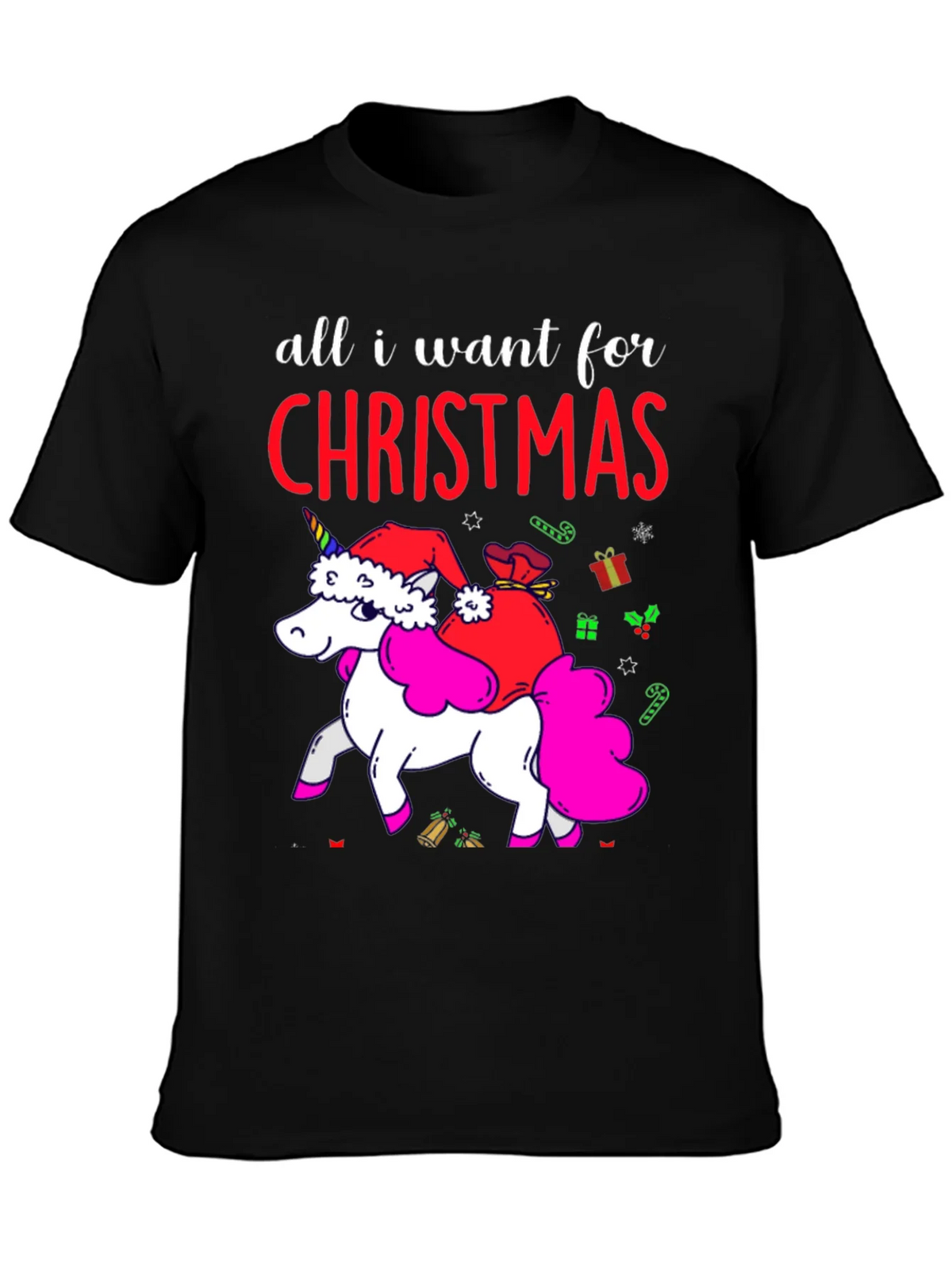 Unicorn Christmas T-Shirt - All I Want For Christmas