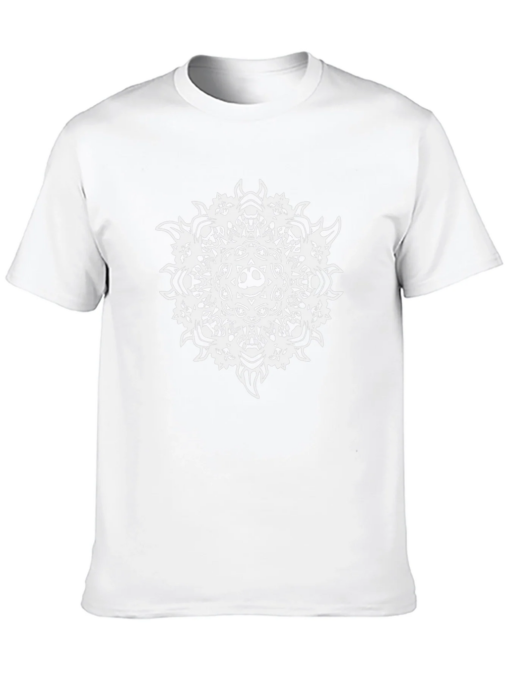 Black Tee with Skull Mandala Graphic