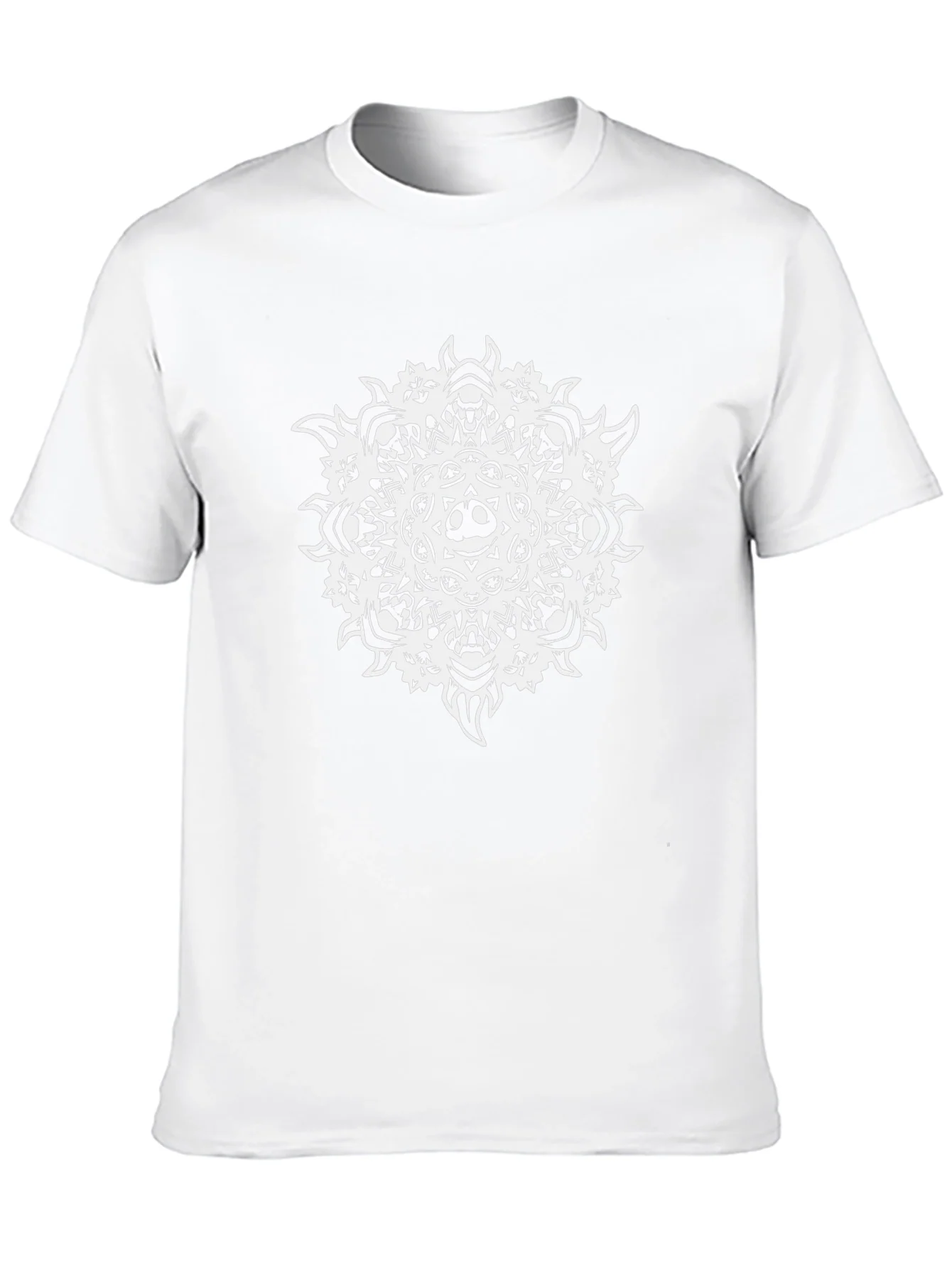 Black Tee with Skull Mandala Graphic