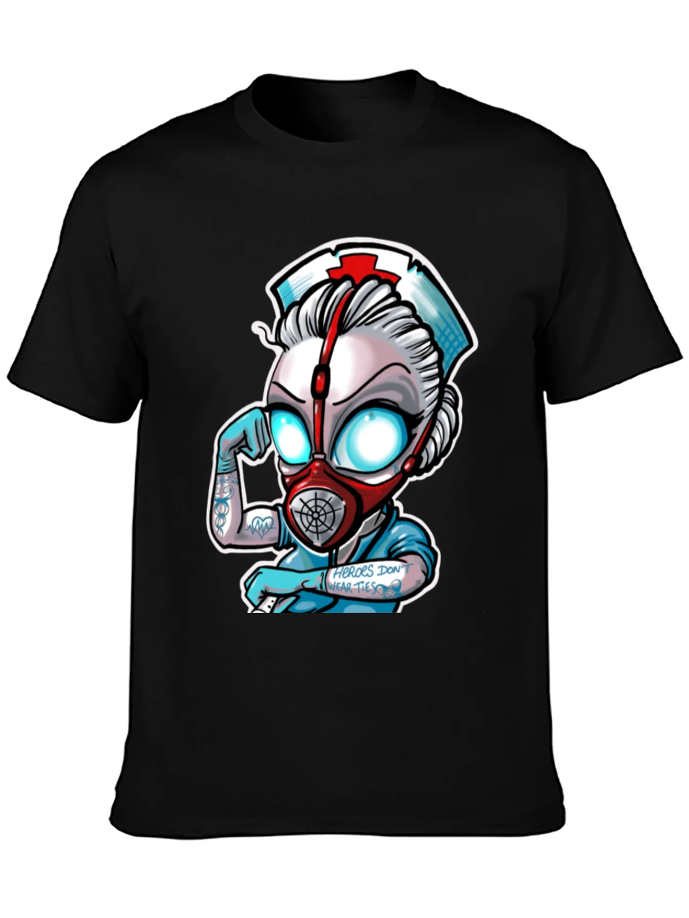 Heroes Dont Wear Ties Black T-Shirt