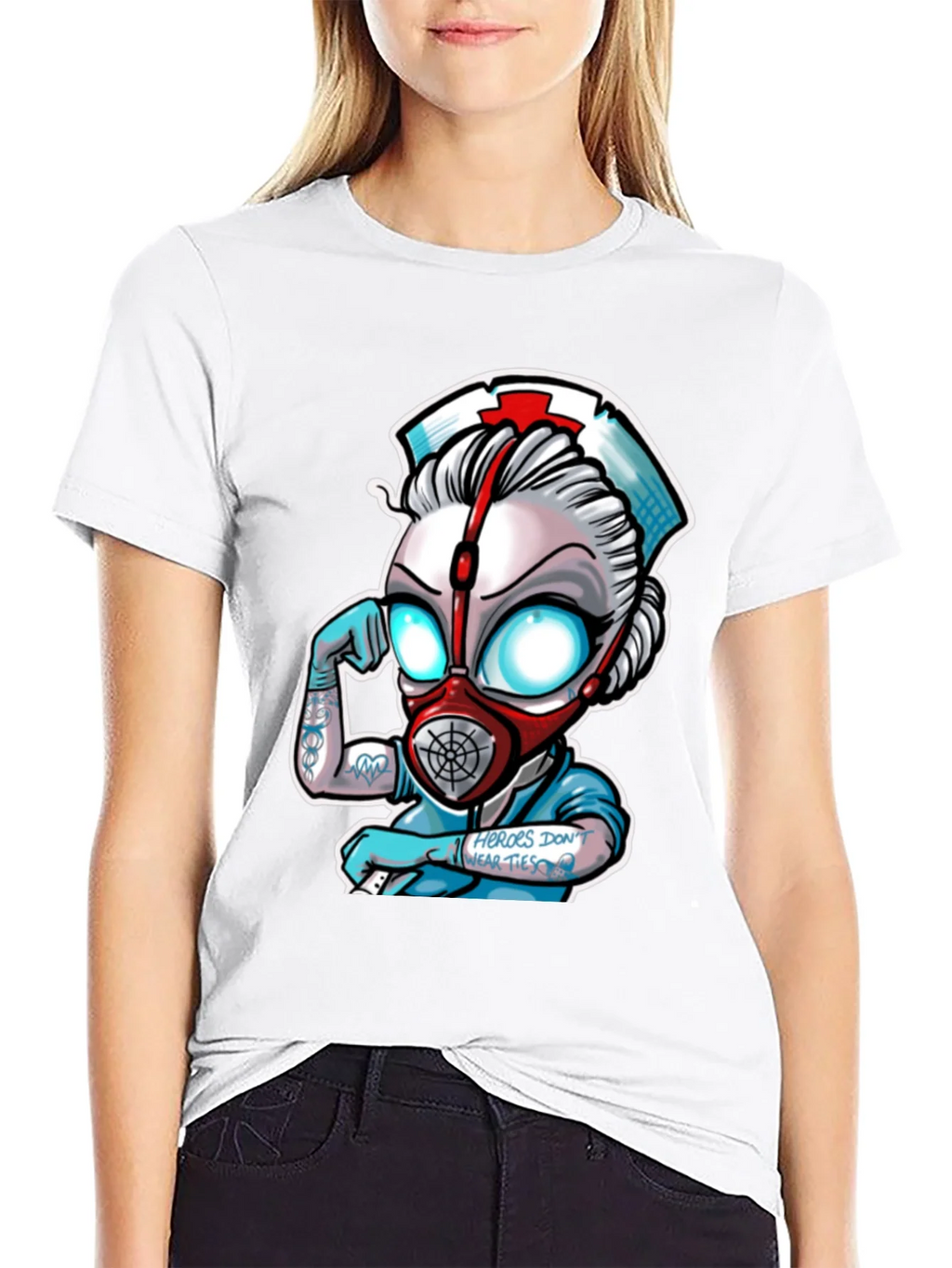 Heroes Dont Wear Ties Black T-Shirt