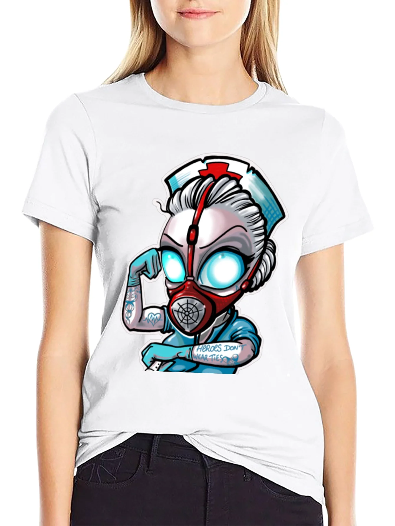 Heroes Dont Wear Ties Black T-Shirt