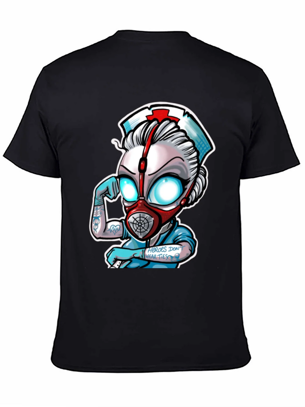 Heroes Dont Wear Ties Black T-Shirt