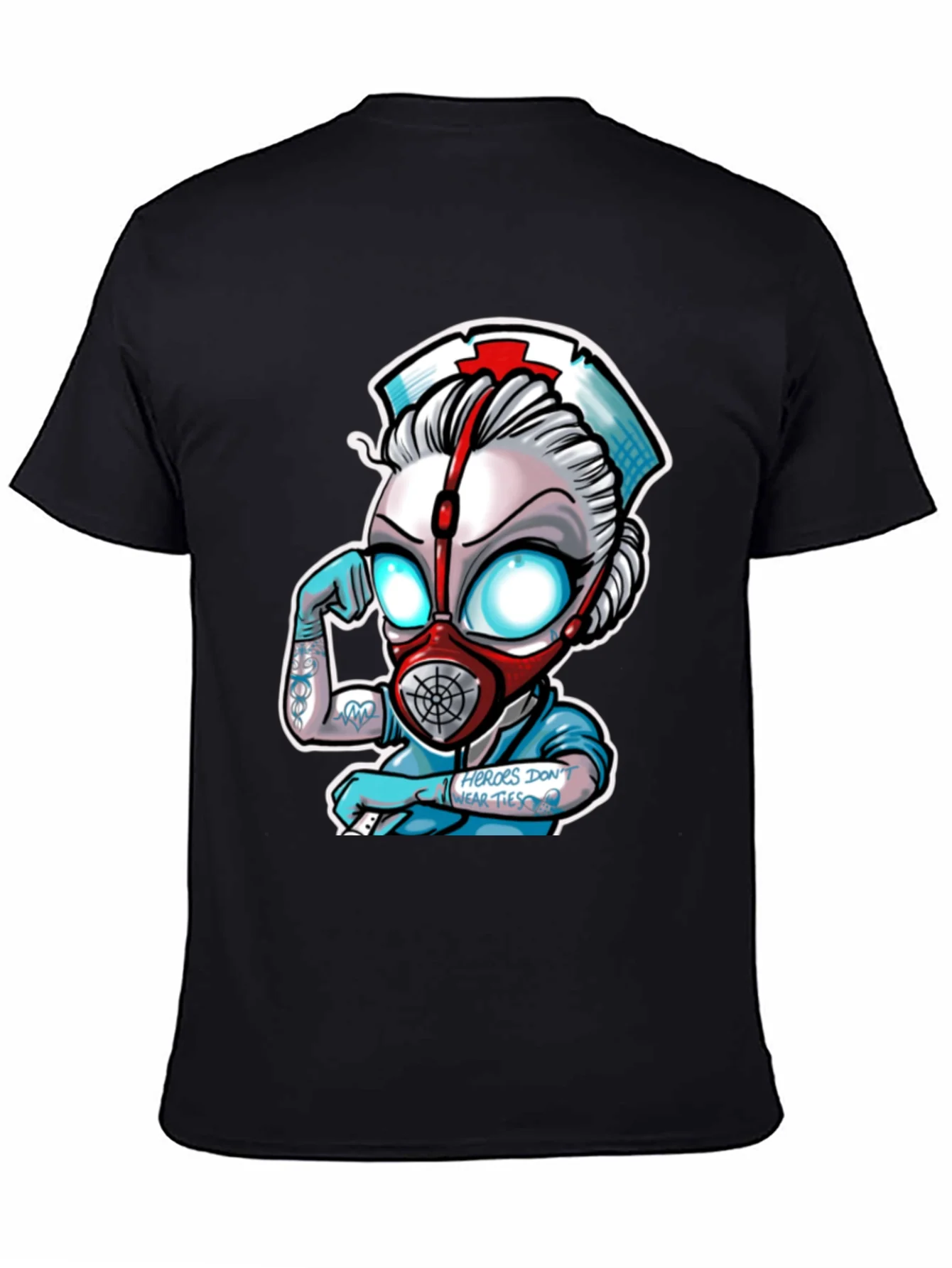 Heroes Dont Wear Ties Black T-Shirt