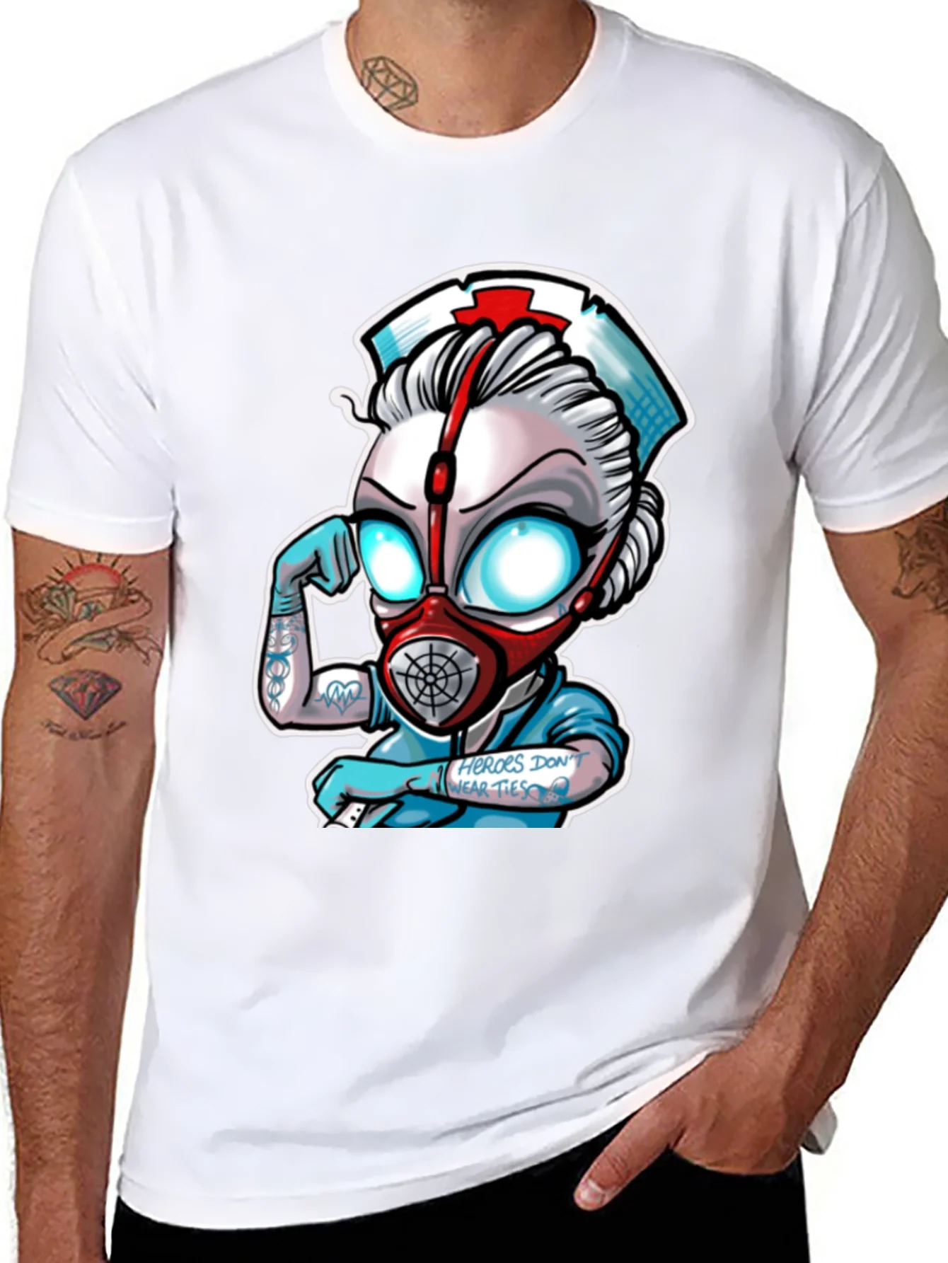 Heroes Dont Wear Ties Black T-Shirt