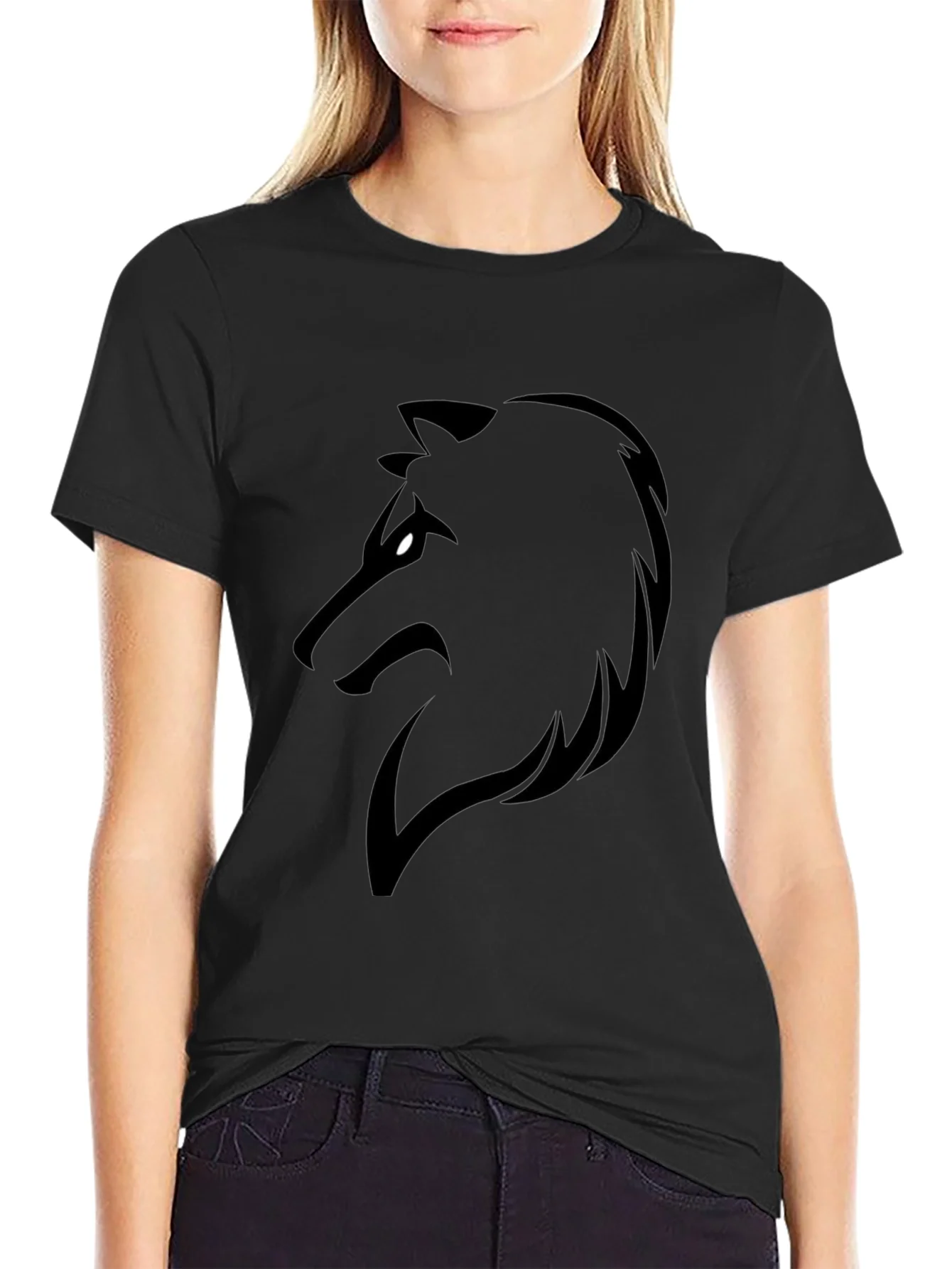 Black Wolf Graphic Tee - Mens Short Sleeve T-Shirt