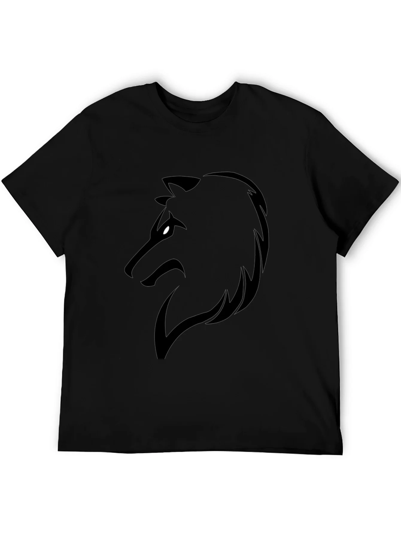 Black Wolf Graphic Tee - Mens Short Sleeve T-Shirt