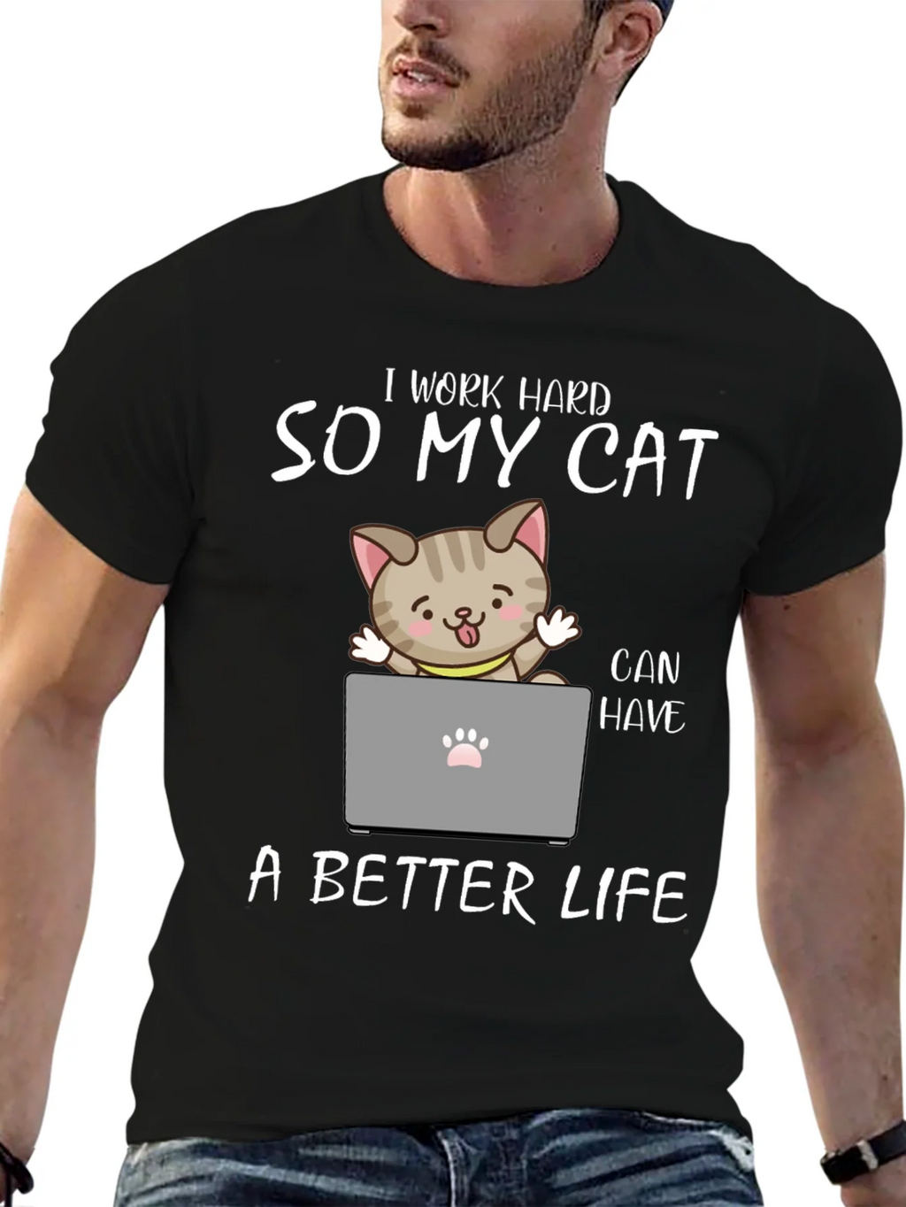 I Work Hard So My Cat T-Shirt