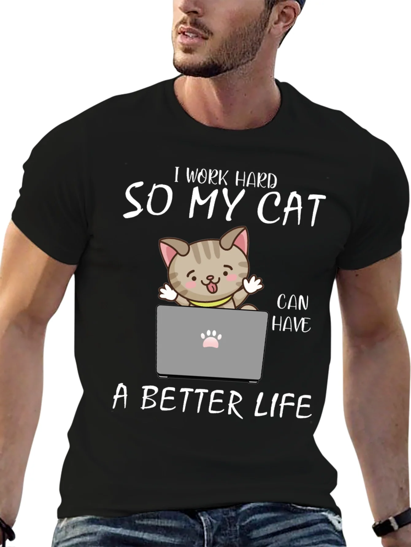 I Work Hard So My Cat T-Shirt