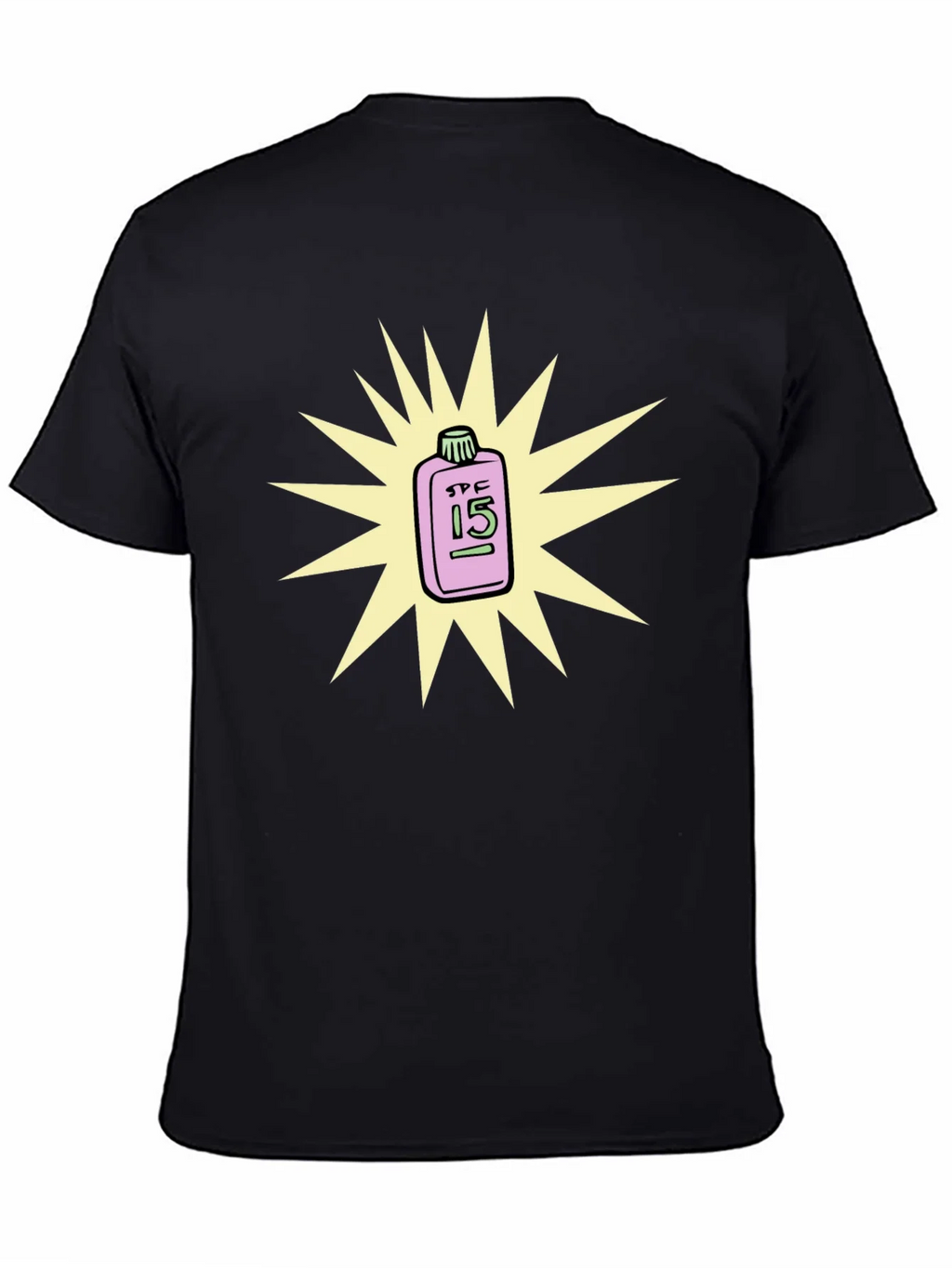 SPF 15 Sunscreen T-Shirt - Black Crew Neck