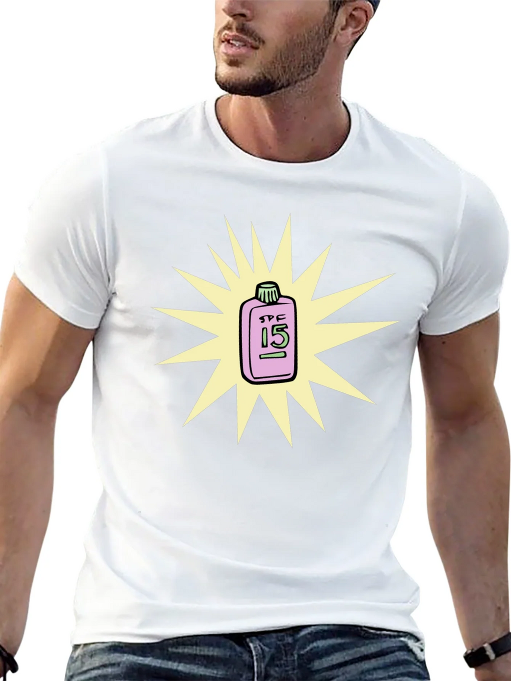SPF 15 Sunscreen T-Shirt - Black Crew Neck