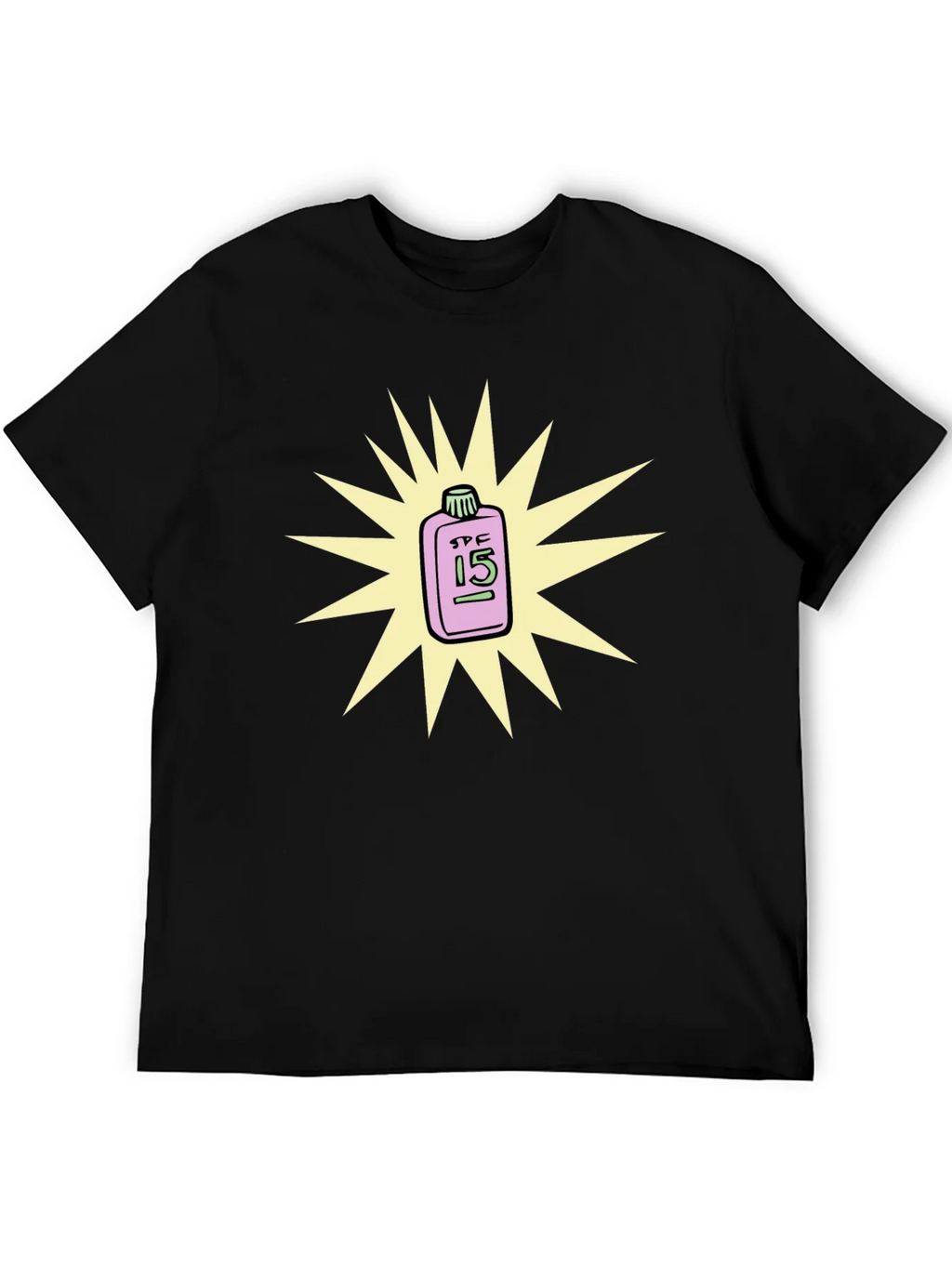 SPF 15 Sunscreen T-Shirt - Black Crew Neck