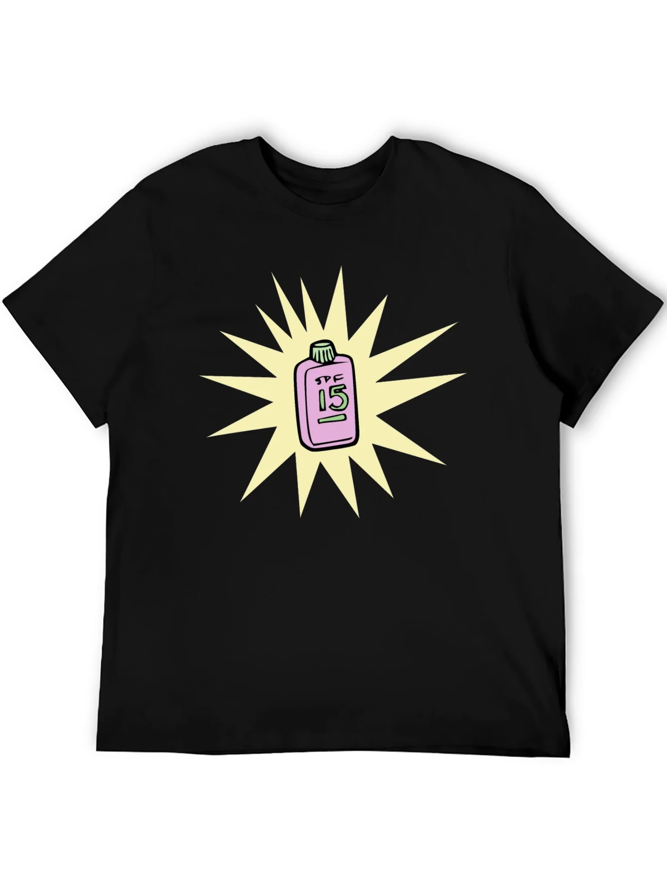 SPF 15 Sunscreen T-Shirt - Black Crew Neck
