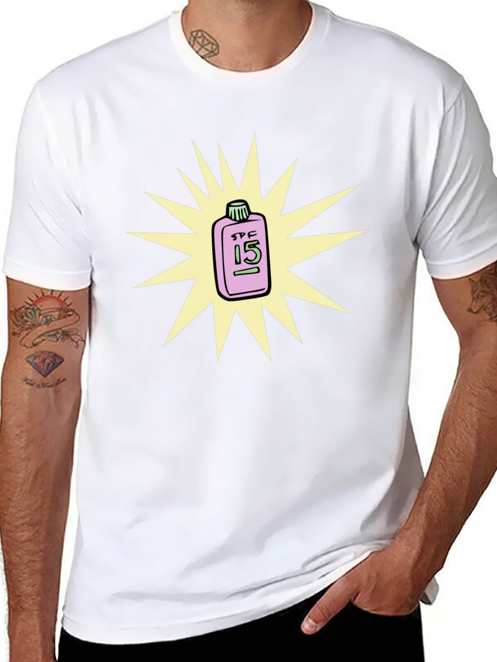 SPF 15 Sunscreen T-Shirt - Black Crew Neck