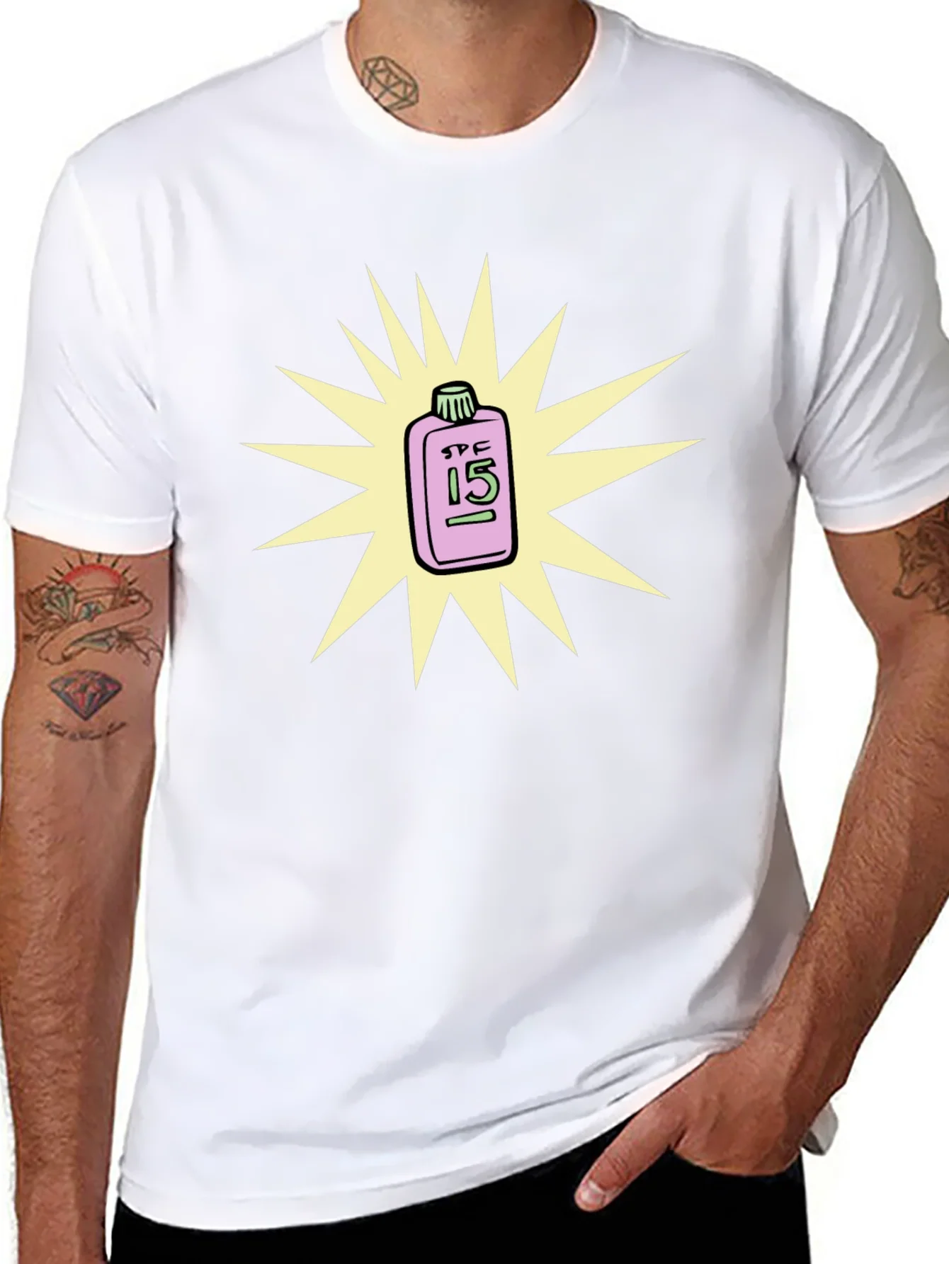 SPF 15 Sunscreen T-Shirt - Black Crew Neck