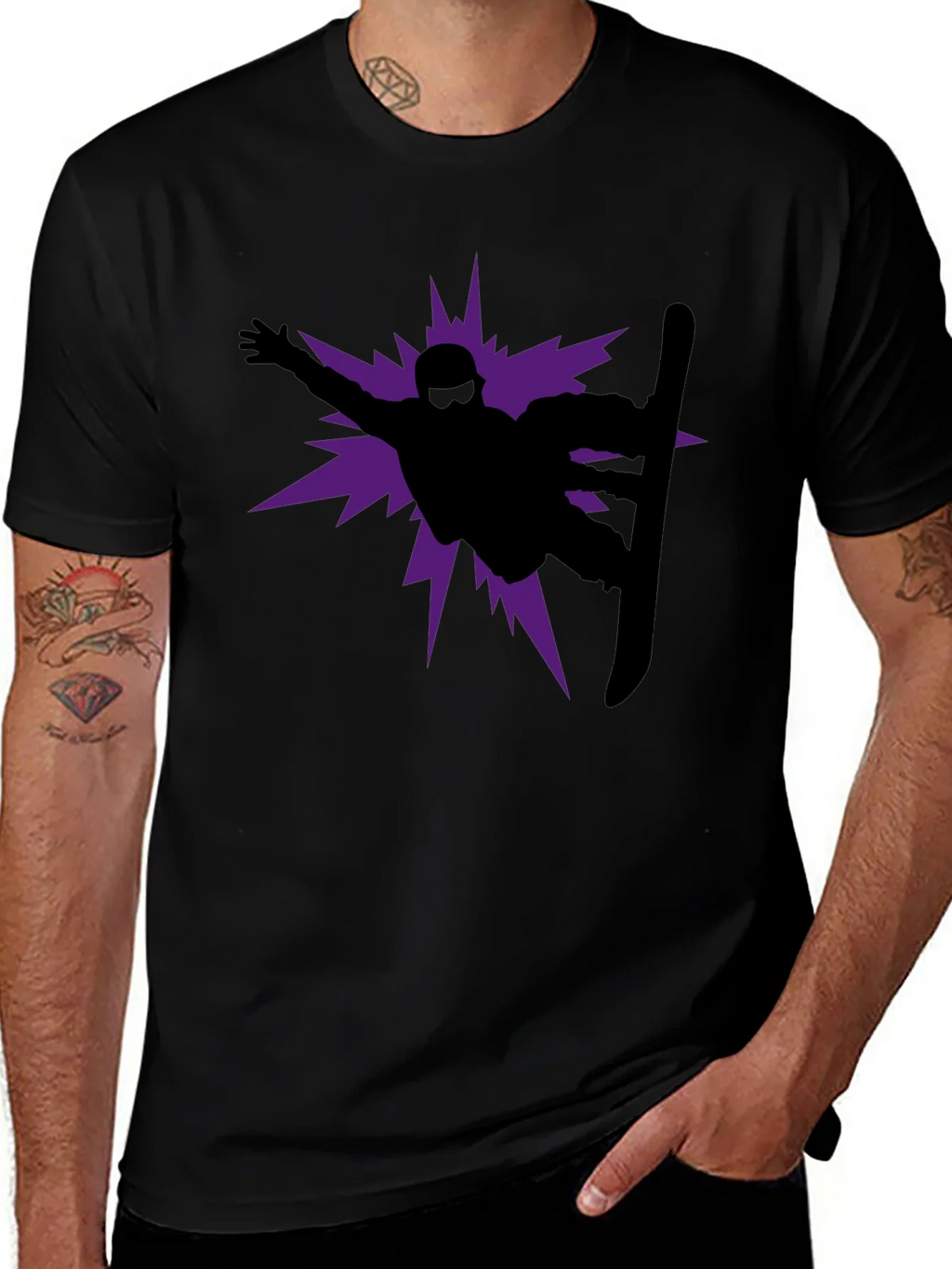 Snowboarder Graphic Tee - Black