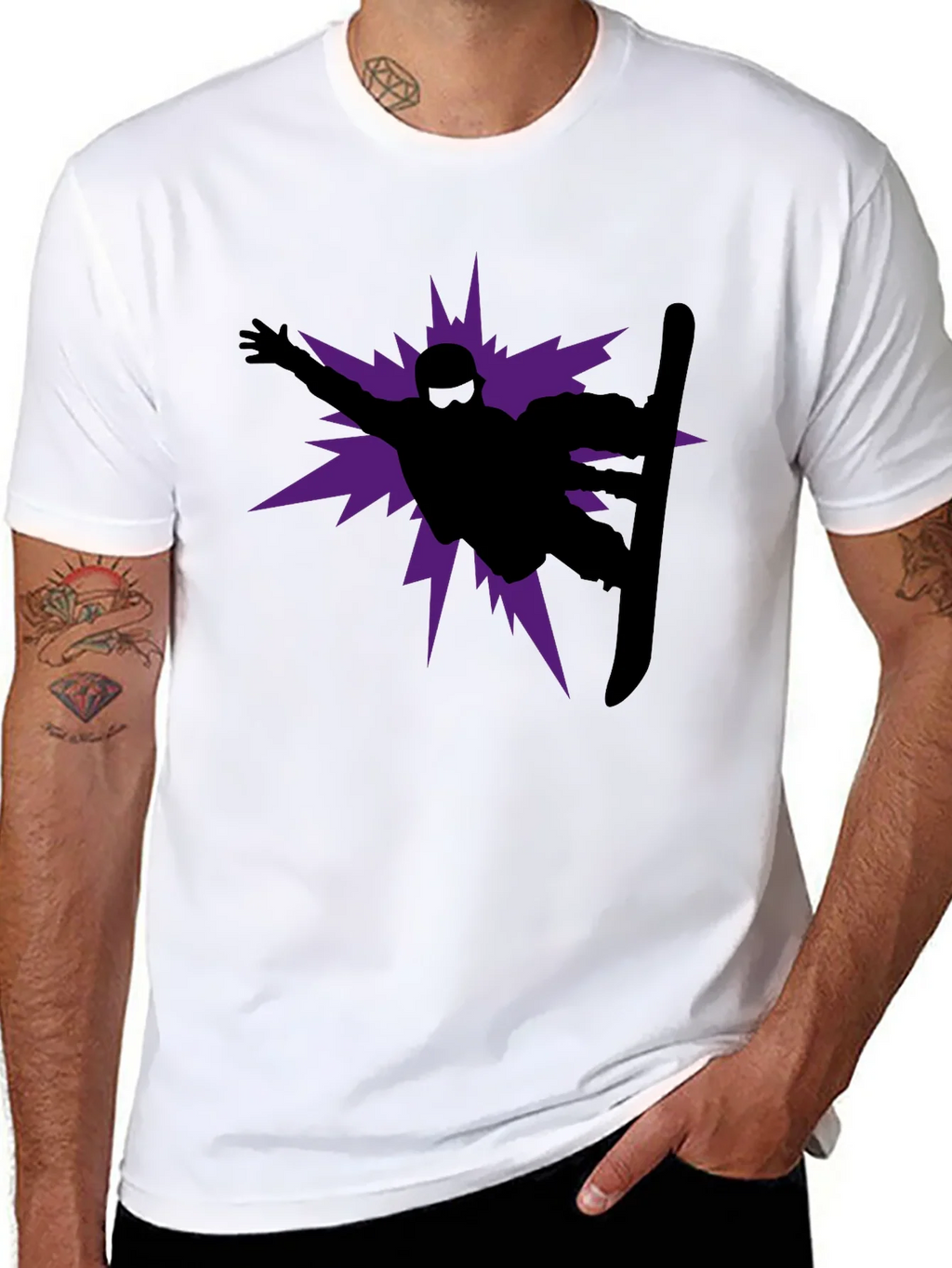 Snowboarder Graphic Tee - Black