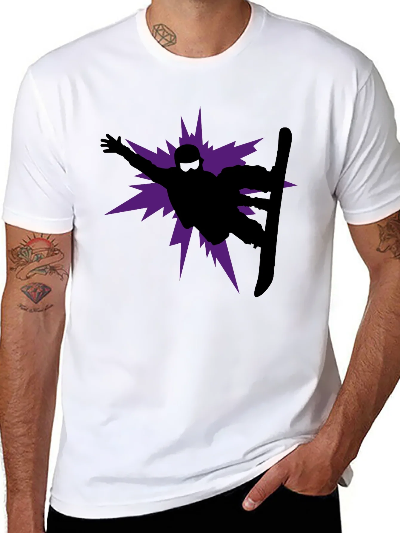 Snowboarder Graphic Tee - Black
