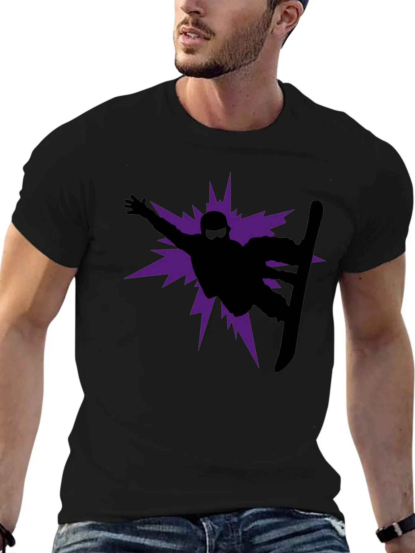 Snowboarder Graphic Tee - Black