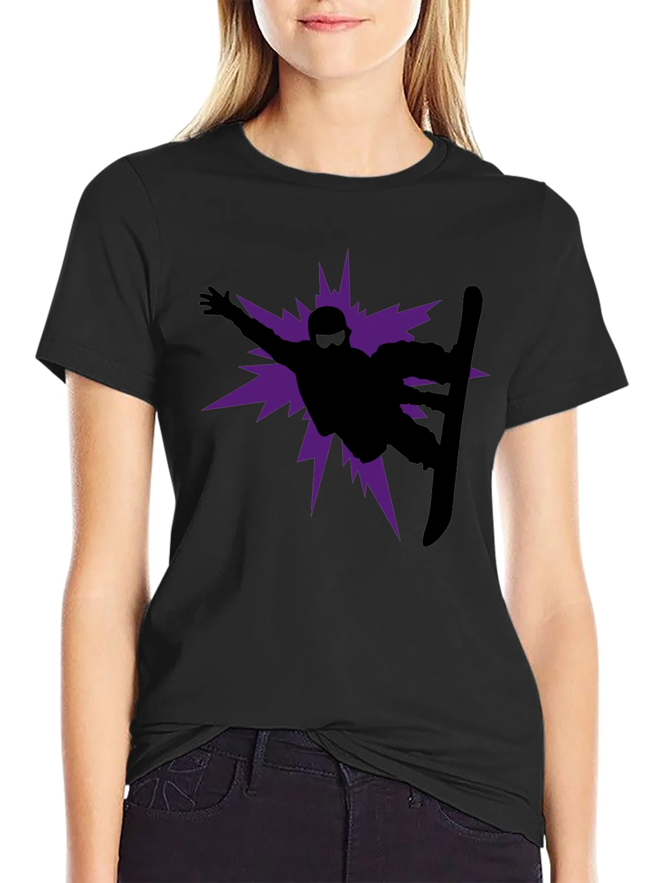 Snowboarder Graphic Tee - Black