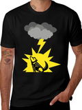 Stormy Wolf Skeleton Black T-Shirt
