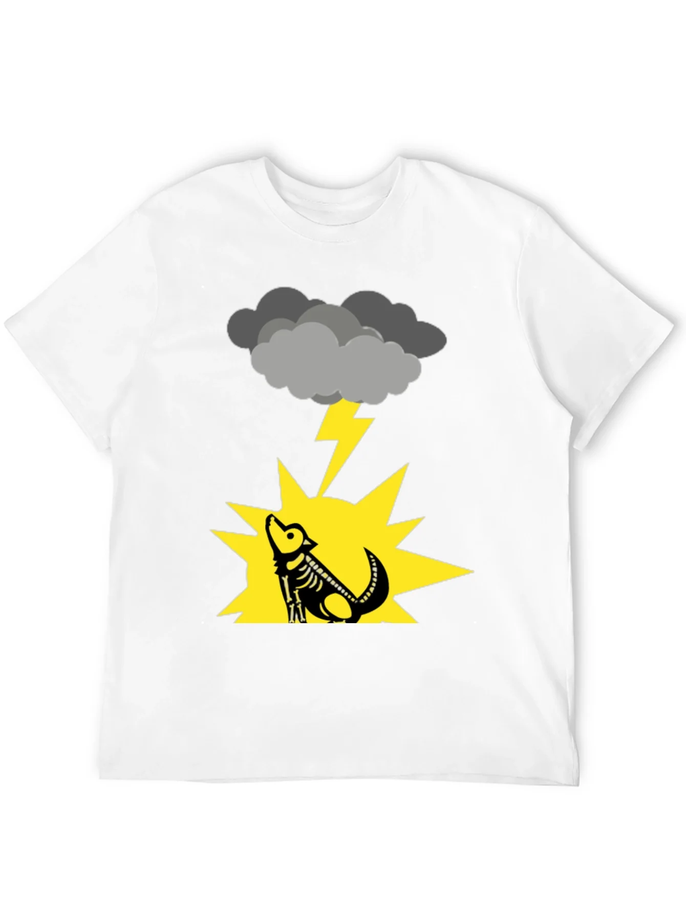 Stormy Wolf Skeleton Black T-Shirt